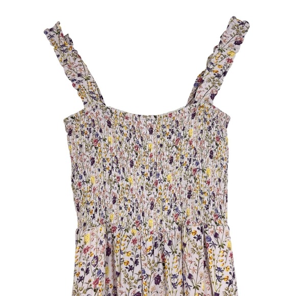 Aritzia Wilfred Size Medium Chianti Floral Jumpsuit Smocked Spring Wide Leg - Picture 2 of 7